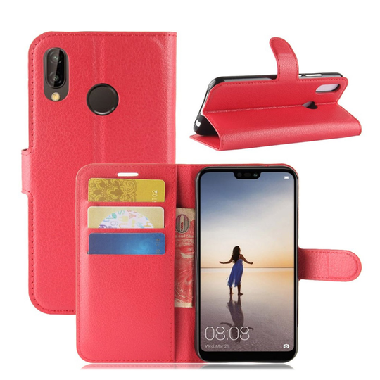 Huawei P20 Lite litsitekstuurinen suojakotelo - Punainen