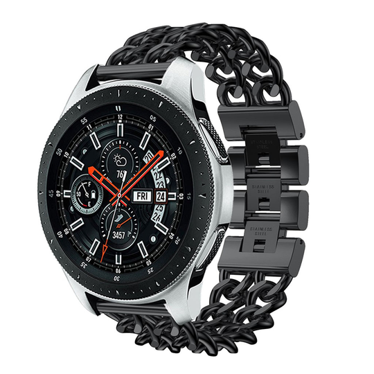 Samsung Galaxy Watch (46mm) cowboy ketjullinen vaihdettava ranneke ruostumattomasta teräksestä - Musta