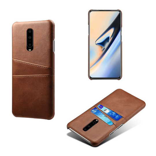 OnePlus 7 Pro double card slot leather case - Brown