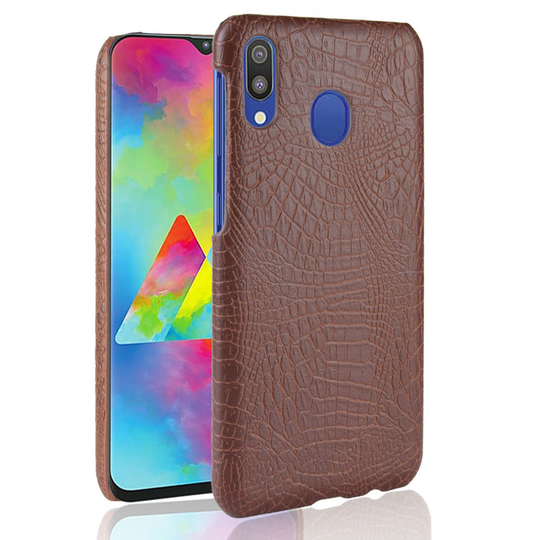 Croco Samsung Galaxy M20 kuoret - Ruskea