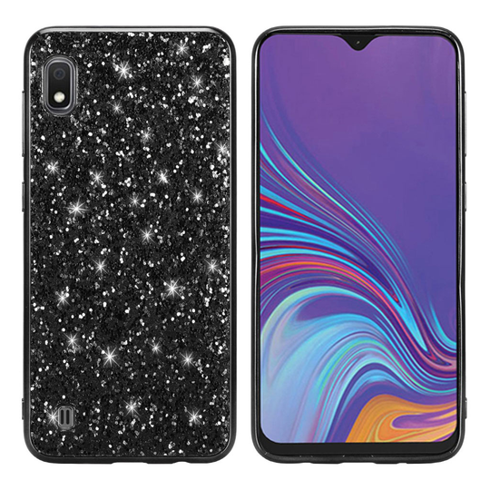 Glitter Samsung Galaxy A10 kuoret - Musta