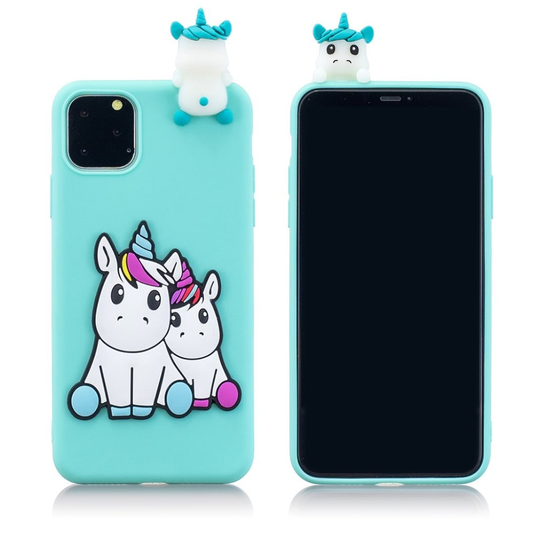 Cute 3D iPhone 11 kuoret - Vauva sininen yksisarvinen