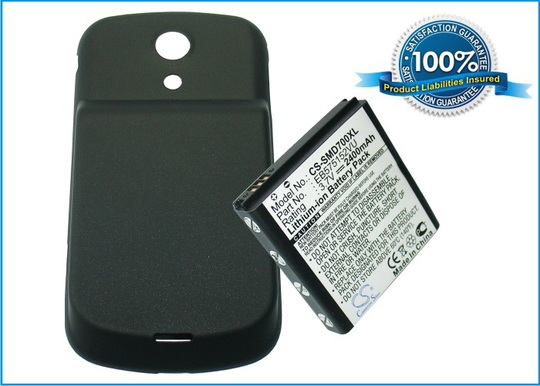 Samsung SPH-D700 Epic 4G Sprint Galaxy S Epic 4G yhteensopiva akku laajennetulla takakannella 2400 mAh