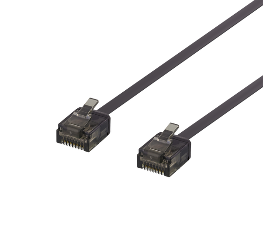 U/UTP Cat6a -laitekaapeli, Litteä, 5 M, Ainoastaan 1 Mm Paksu, 500 MHz, Musta