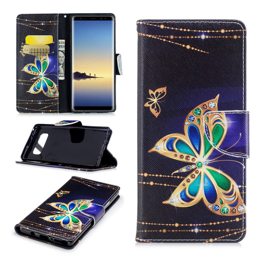 Samsung Galaxy Note 8 uniikki nahkakotelo - Kaunis perhonen
