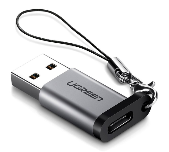 Ugreen USB A uros - USB-C adapteri harmaa