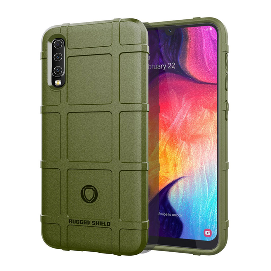 Samsung Galaxy A50 rugged square grid case - Green