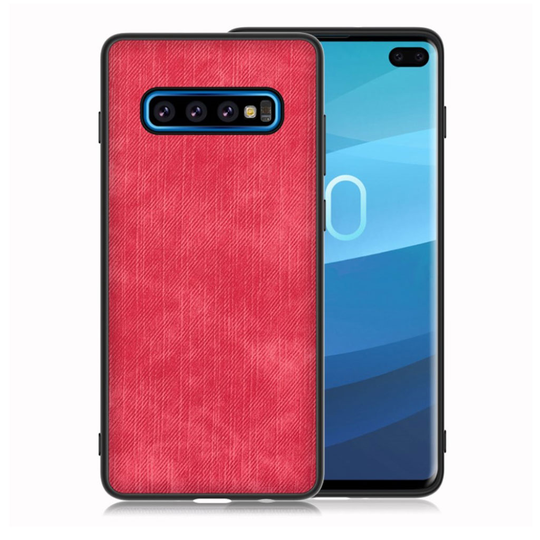 Samsung Galaxy S10 Plus jeans cloth case - Red
