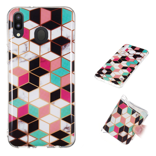 Marble Samsung Galaxy M20 kuoret - Värikäs Diamond Kuvio