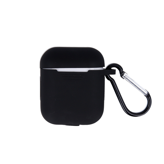 Airpods suojakotelo + kantokoukku - musta