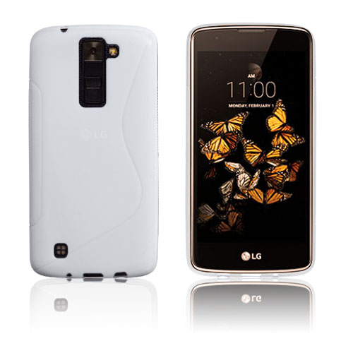 Lagerlöf Huurteinen TPU Suojaava Kuori LG K8 Puhelimelle - Valkoinen