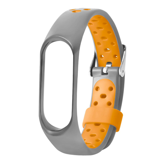 Xiaomi Mi Smart Band 4 bi-color silicone watch band - Grey / Orange
