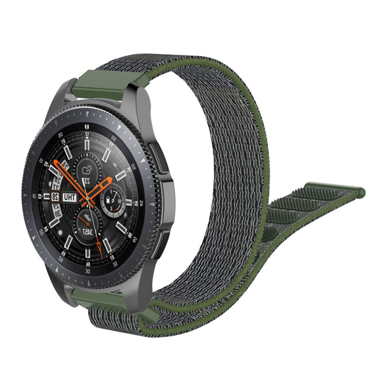 Samsung Galaxy Watch (46mm) 22mm nylon watch band - Grey / Army Green