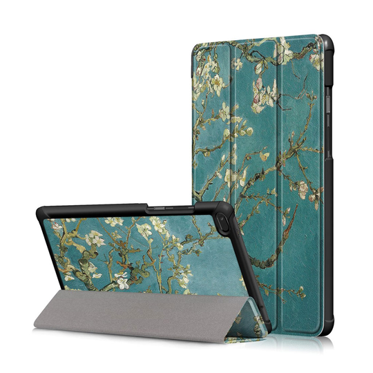 Lenovo Tab E8 synteetti nahkainen tablettu suojakuori kuviolla - Mantelipuu Kukat