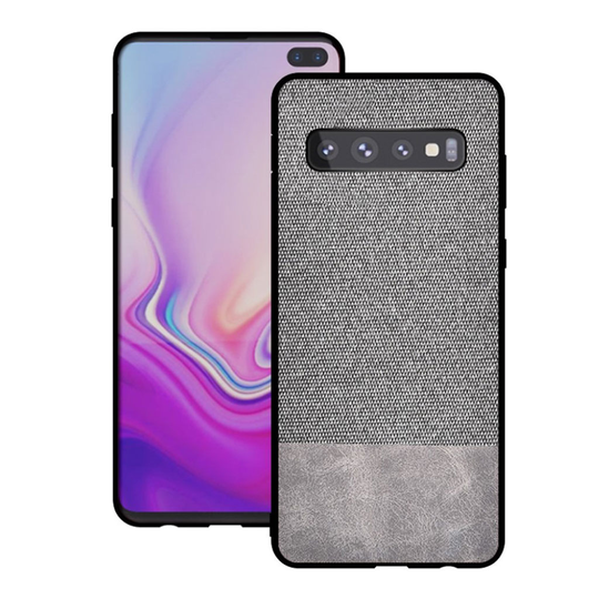 Samsung Galaxy S10 Plus cloth spliced case - Light Grey