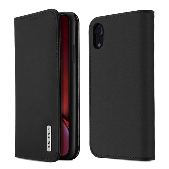 iPhone Xr aito nahkainen lunnonystävällinen lompakko suojakotelo kortti paikoilla - Tumman Sininen