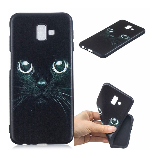 Samsung Galaxy J6 Plus (2018) kohokuviollinen silikooninen takasuoja kuori - Kissa