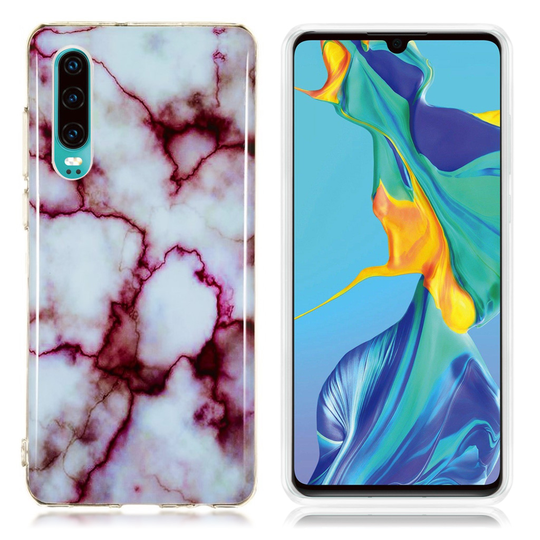 Huawei P30 marmori kuosinen joustava suojakotelo - Malli H