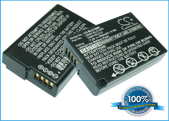 Panasonic DMW-BLD10 DMW-BLD10E DMW-BLD10PP akku - 850 mAh