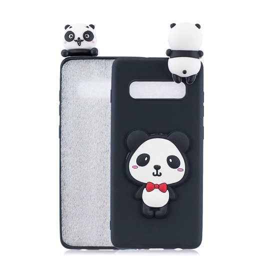 Samsung Galaxy S10 Plus 3D kuvio suojakotelo - Panda ja Punainen Rusetti