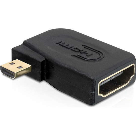 DeLOCK HDMI-sovitin Micro HDMI ur -> HDMI na kulmaliitin musta