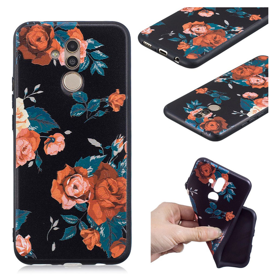 Huawei Mate 20 Lite kohokuviollinen pehmeä silikooni muovinen takasuoja kuori - Peoni Kukka