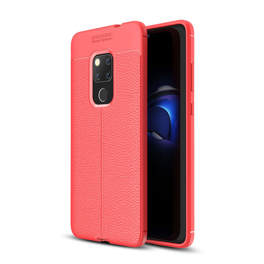 Huawei Mate 20 liitsihedelmä jyvä pintainen silikooni muovinen takasuoja kuori - Punainen