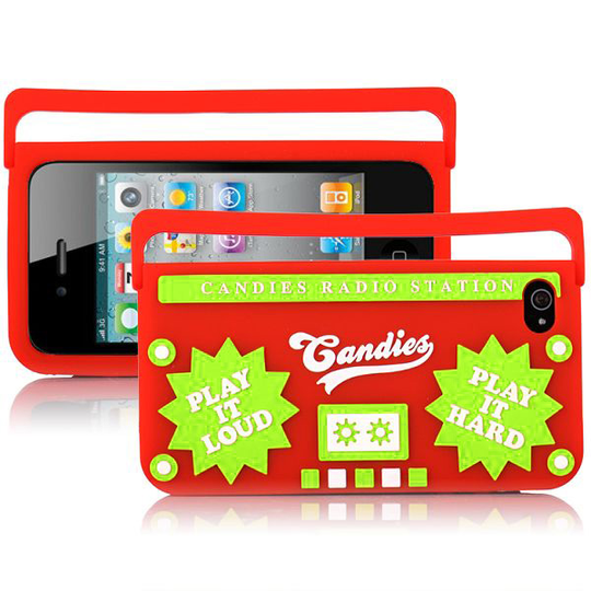 Ghetto Blaster (Punainen) iPhone 4/4S Silikonikuori