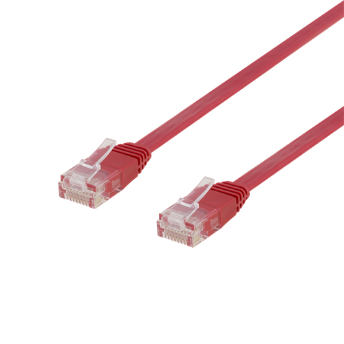 Laitekaapeli, U/UTP Cat6, Litteä, 0,3 M, 250 MHz, Punainen