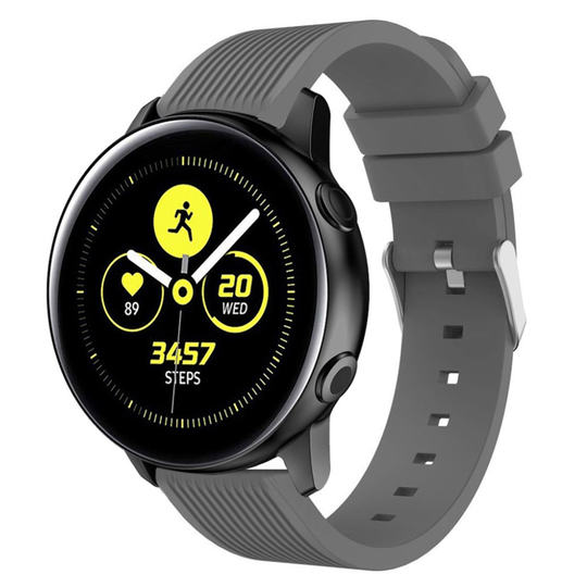 Samsung Galaxy Watch Active stripe silicone watch band - Grey