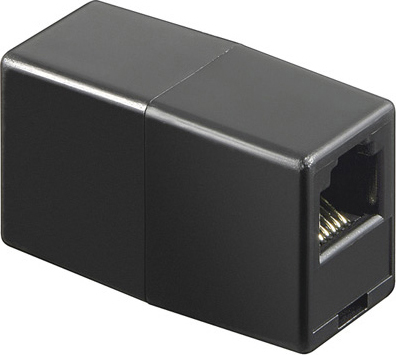 Modulaarijatkokappale 8P/8C, Suojaamaton, RJ45, Musta