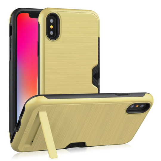 iPhone XS tuki harjattu Suojakotelo - Kulta