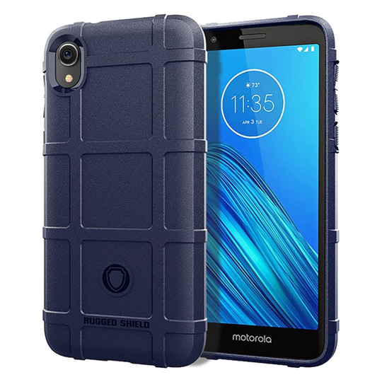 Rugged Shield Motorola Moto E6 kuoret - Tummansininen