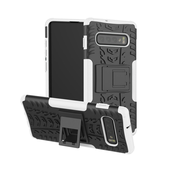Samsung Galaxy S10 rengas kuosinen hybrid suojakotelo - Valkoinen