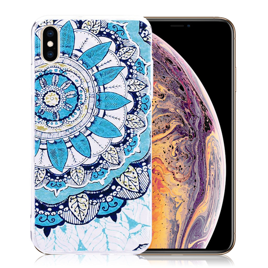 iPhone 9 Plus Iskukestävä Pehmeä Kuviollinen Silikooni Muovinen Takasuoja Kuori - Pöllö Ja Lehdet