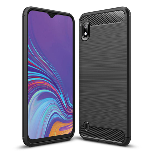 Carbon Flex Samsung Galaxy A10 kuoret - Musta