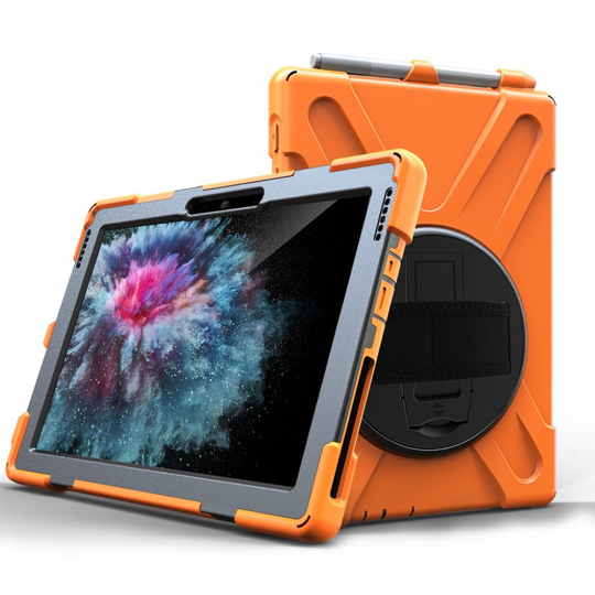Microsoft Surface Go 10 X-Shape swivel combo suojakotelo - Oranssi