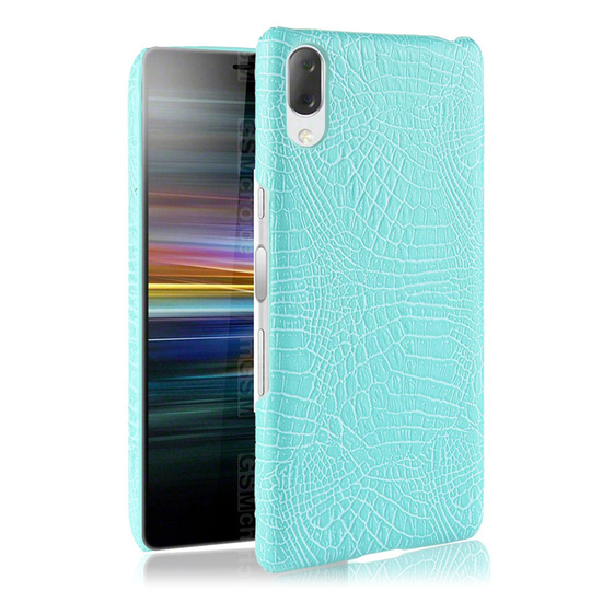 Sony Xperia L3 crocodile texture leather case - Cyan