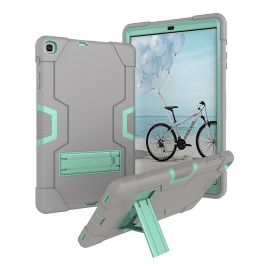 Samsung Galaxy Tab A 10.1 (2019) shockproof hybrid case - Grey / Cyan