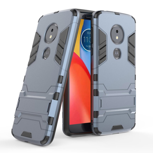Motorola Moto G6 Play TPU Hybriidi Takaosa Suoja missä Jalkatuki - Tumman Sininen