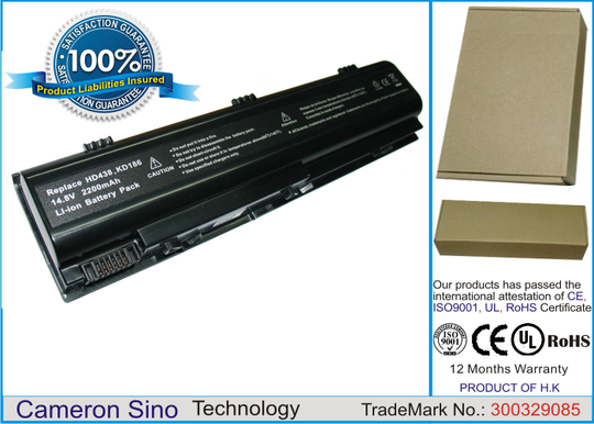 Dell Inspiron 1300 Inspiron B120 Inspiron B130 akku 2200 mAh