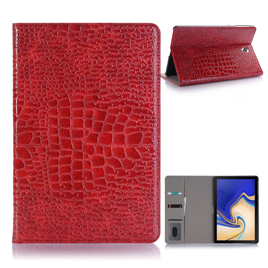 Samsung Galaxy Tab S4 krokotiili iho synteetti nahkainen tabletti suojakotelo - Punainen