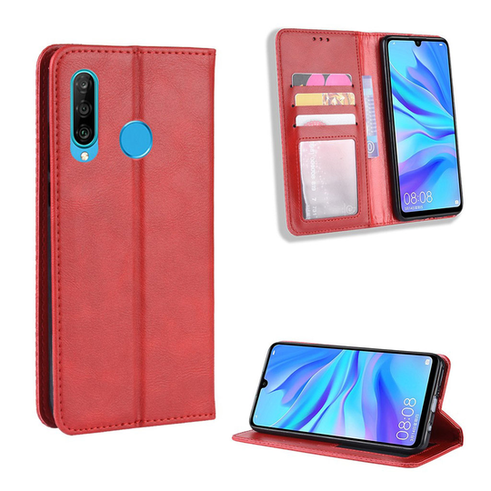 Huawei P30 Lite vintage leather case - Red