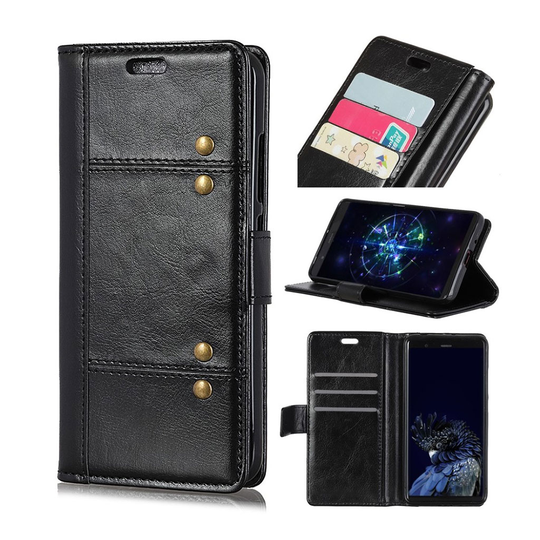 Crazy Horse Sony Xperia 10 leather case - Black