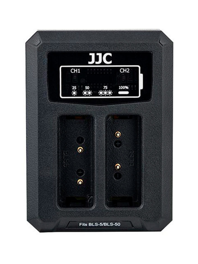 Jjc dch-bls5 usb dual battery charger -tuplalaturi (olympus bls1 / bls-5 / bls-50)
