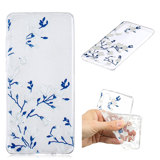 Huawei P30 printtikuosi pehmeä suojakotelo - Valkoinen Kukka