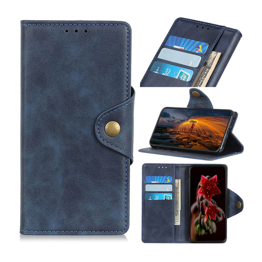 OnePlus 7 Pro simple leather wallet case - Blue