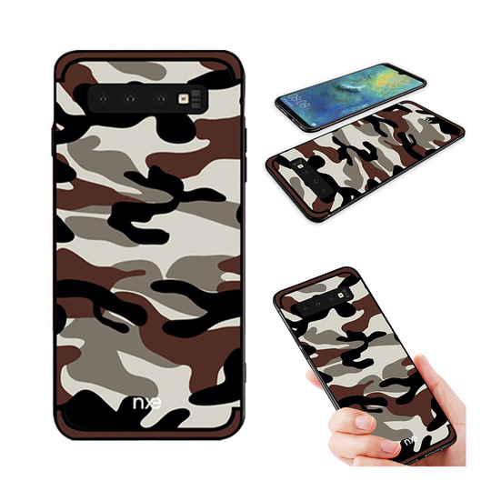 NXE Samsung Galaxy S10 camo-kuvioinen suojakotelo - Ruskea