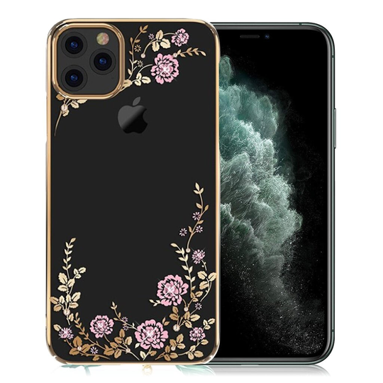 Kavaro iPhone 11 Pro Max Flora Crystal Case - Gold