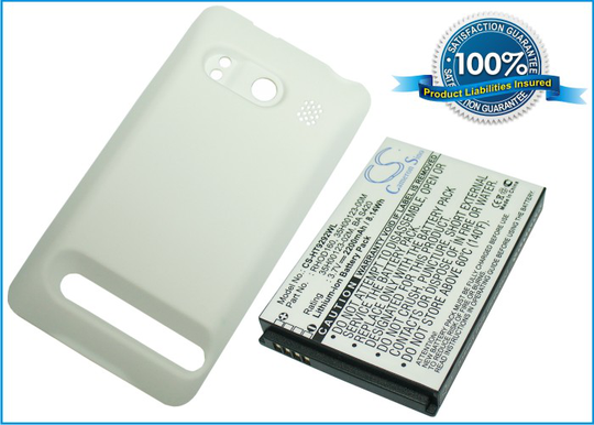 HTC EVO 4G A9292 Supersonic Extended With White Color Back Cover yhteensopiva akku - 2200 mAh